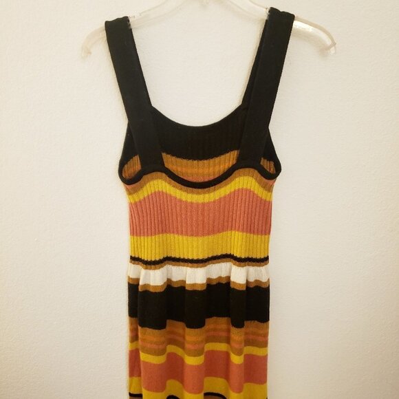 Madewell Viscose/Wool/Angora Blend Striped Sleeveless Midi Dress Size M EUC - Picture 6 of 9